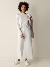 Eileen Fisher Women's Garment-Dyed Terry Wide-Leg Pant - No Import Fees
