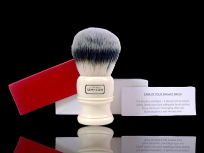 #ad Alexander Simpson Synthetic Shaving Brush Trafalgar T3 White Hand Made New $28.71