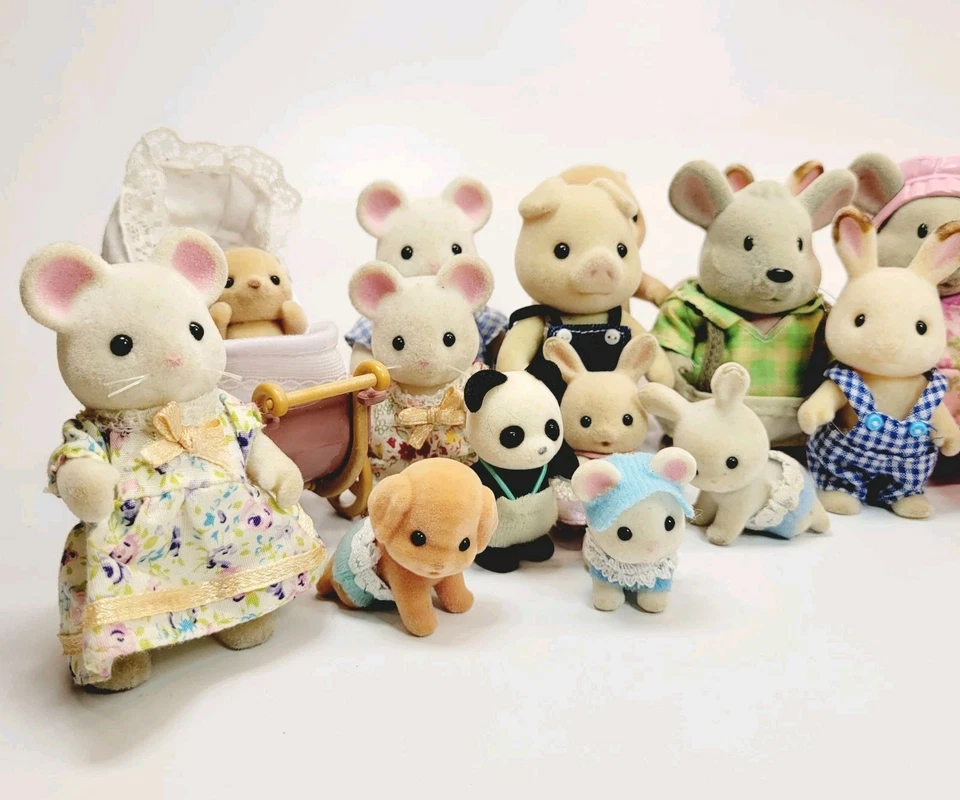 Calico Critters Sylvanian Families 25 件装兔子狗猪宝宝混合 — 第 2/4 张图片