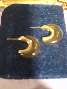 Clear Amber Gold Tone Studded Earrings