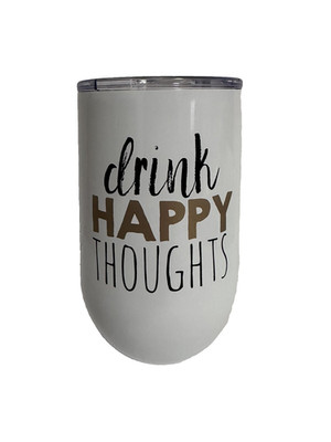 NEW Cantini Double Wall Insulated 16 Oz Tumbler ''DRINK HAPPY THOUGHTS''