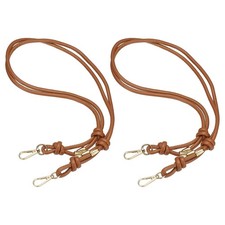 2Pcs Leather Purse Strap 34.65" Strap Replacement with Clasp, Light Brown