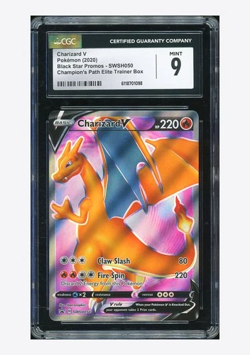 Pokemon CGC 9 Charizard V Promo 2020 SWSH050 Champion's Path ETB English