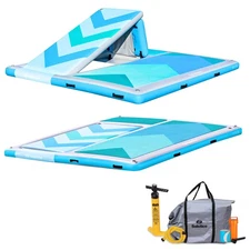 Solstice 10'x8' Inflatable Convertible Floating Slide Dock w/ Pump&Bag(Open Box)