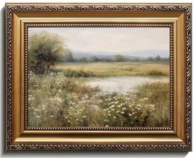 9x12 Inch Vintage Gold - Framed Fall Landscape Canvas Wall Art, Vintage Wall ...