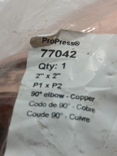 Viega 77042 ProPress 2" x 2" Copper 90° Elbow