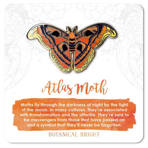 Authentic Atlas Moth Enamel Pin - Gold Plated Nature Jewelry - Garden Insect Brooch