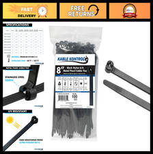 Heavy-Duty 8" Cable Ties, 100 Pcs, 120 Lbs Strength, UV Resistant, Self-Locking
