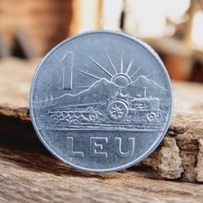 Romania 1 Leu 1966 Coin | Nickel Clad Steel | Communist Era World Money
