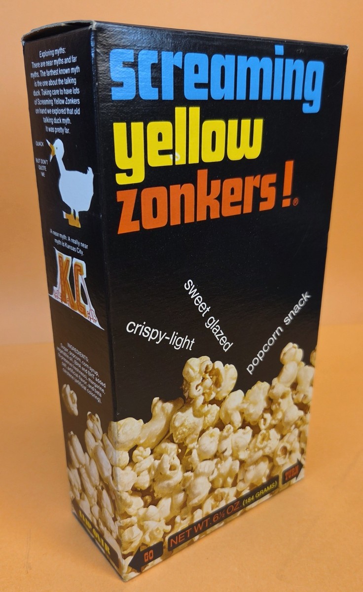 1969 SCREAMING YELLOW ZONKERS Vintage Popcorn Box CLEAN Original