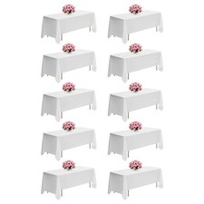 VEVOR 70x120 Inch White Rectangular Tablecloth for Wedding Party Banquet 10 Pack