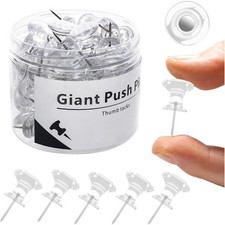 Large Clear Push Pins 60 PCS Jumbo Thumb Tacks for Cork Bulletin Board Wall