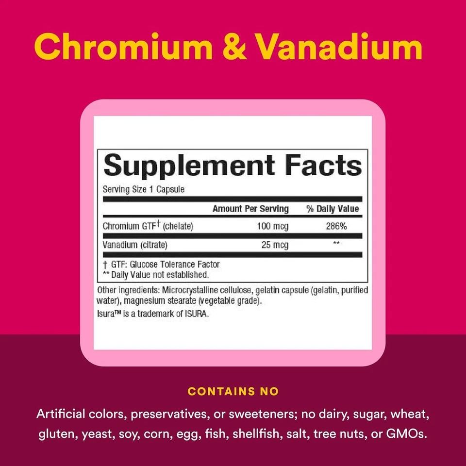Natural Factors, Chromium & Vanadium 125 mcg, Supports Healthy Metabolism,...  Foto 4 de 4