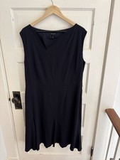 Escada Women s Navy Virgin Wool Sleeveless Dr...