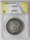 1896-S Morgan Dollar $1 VF 20 ANACS