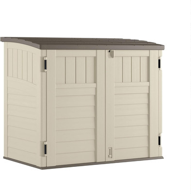 Suncast 34 Cu Ft Horizontal Resin Storage Shed - Outdoor Storage Shed with Floor