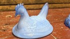 vintage Boyd Glass blue  "Hen on Nest"  #33 Delphinium — photo 6