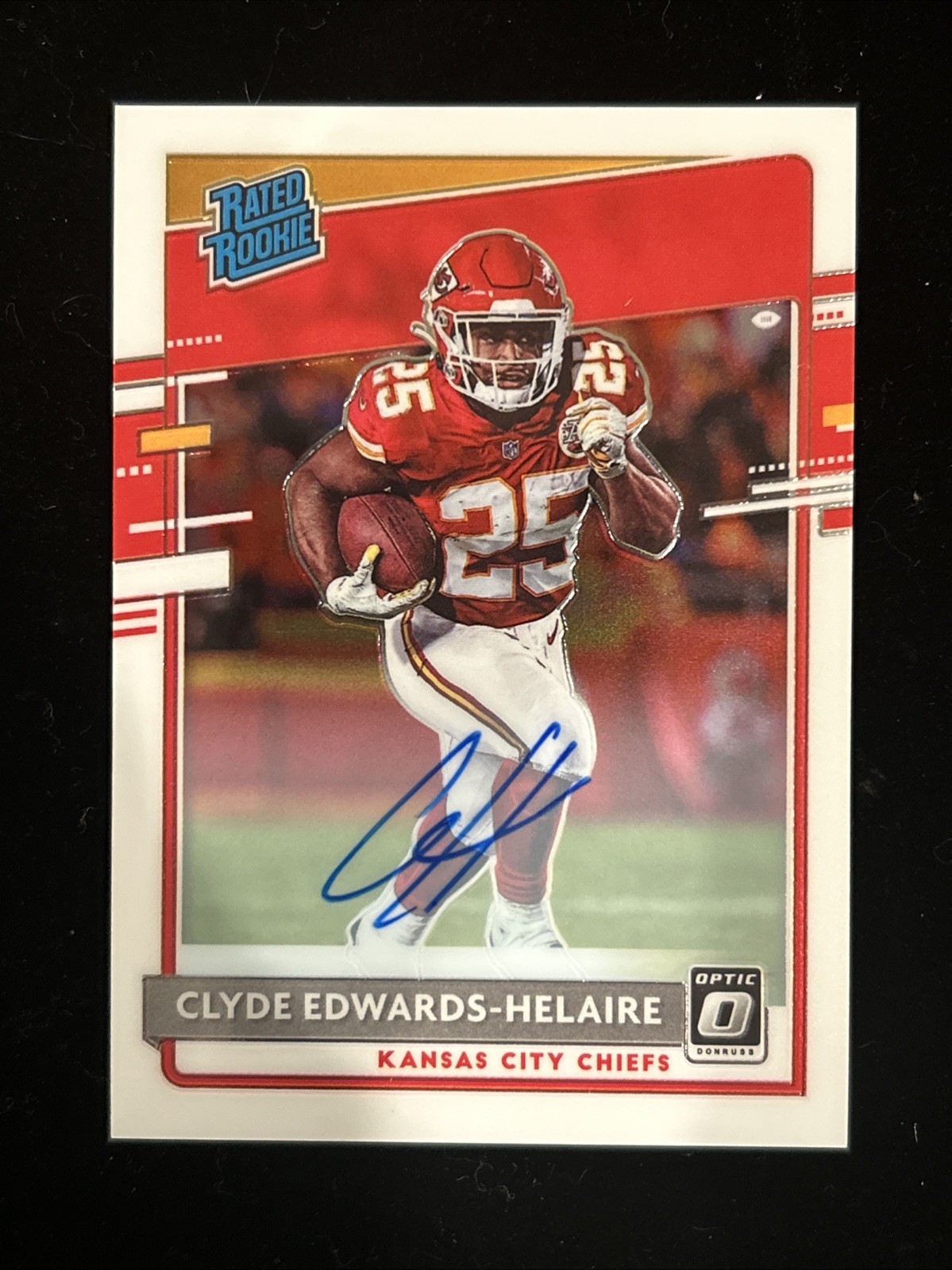 2020 Panini Donruss Optic Rated Rookie Clyde Edwards Helaire Auto /150 #171