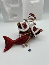 December Diamonds  2013 King Neptune II 55-90815 Santa Merman Ornament Red