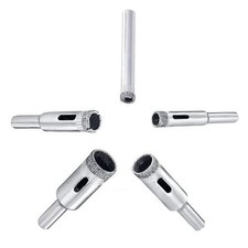 Glass Drill Bit Set,5 pcs Diamond Bits Hole Saw Bottle Extractor Tool for Cer...