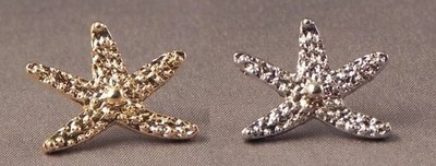 Seestern Pin Anstecker. 3D Gold oder Silber Versionen. Meereslebewesen. Metall. Emaille