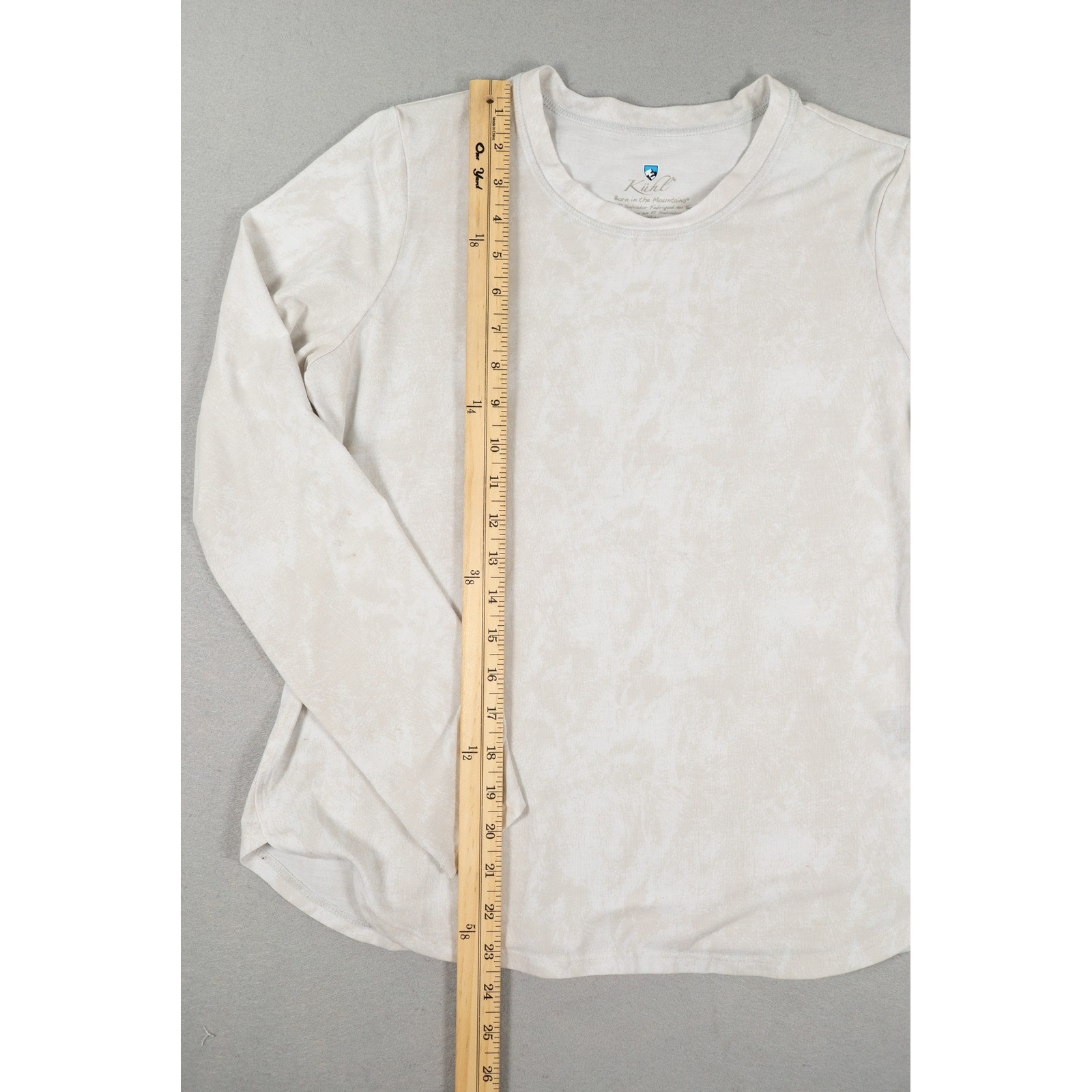 Kuhl Womens Long Sleeve Crew Neck Marble Tie Dye Top Size M Tan White Gorpcore image 9