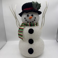 Muñeco de nieve de luz óptica que cambia de color 3 pilas AA funciona