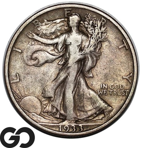 1933-S Walking Liberty Half Dollar, Choice VF Better Date