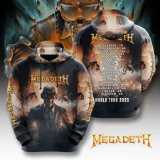 Megadeth Heavy Metal Rock Band World Tour 2025 3D Hoodie