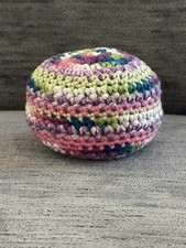 Pink Green Multi Color Hacky Sack / Footbag / Handmade / 3  Diameter 60g