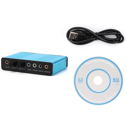 6-Channel USB Sound Card - 5.1 SPDIF Optical Audio Adapter for Windows 10/11 PC - Video 1 of 1