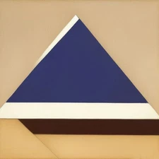 Medium Abstract Painting 2x2 ft. Post-Modernism Geometric Demrin Cubism II NEW