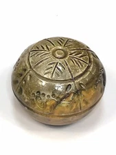 Vintage Olaf Pottery Rattle Shaker Primitive Style Carved - Oregon