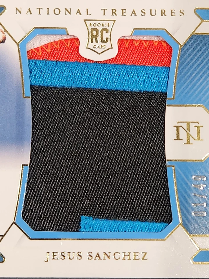2021 National Treasures JESUS SANCHEZ 1/49 Rookie 4 color Patch Auto RPA - Image 4 of 4