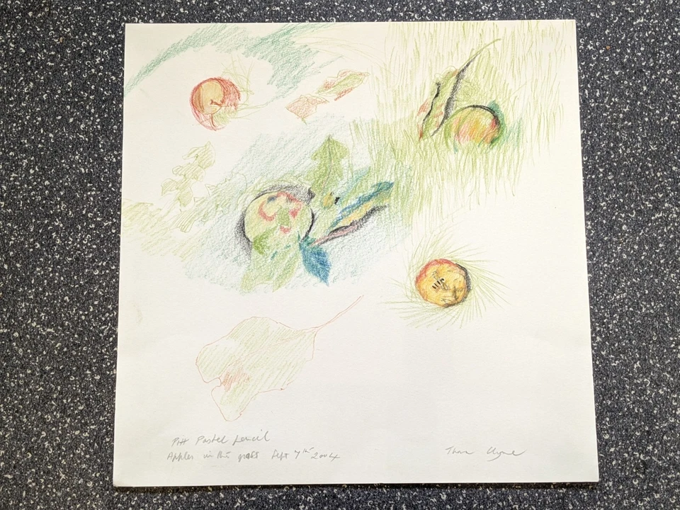 Dibujo original en pastel de Thora Clyne SSWA 1937 - 2020 bodegones manzanas 2004 Foto 2 de 4