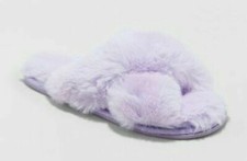 Cat  Jack Girls Mackenzie Slip On Fuzzy Slippers Violet Size Small 13-1 4570 