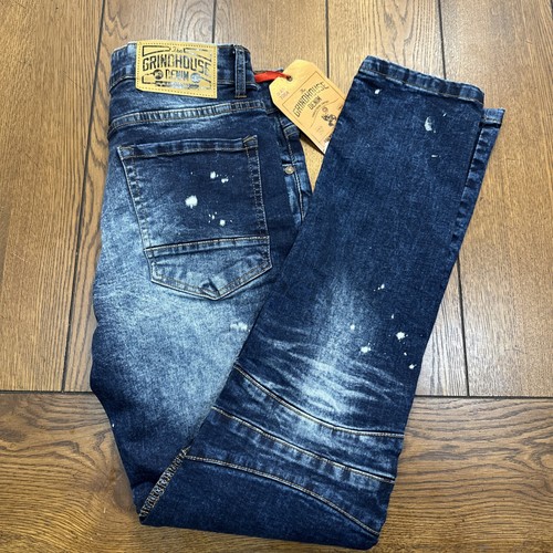 GRINDHOUSE Jeans Size 342x32 Blue Stretch Denim Distressed NWT - Picture 2 of 13