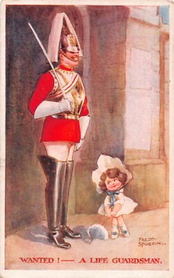 Little Girl Gets a Smile Out of Palace Guardsman-Old Fred Spurgin PC-Tommy Serie