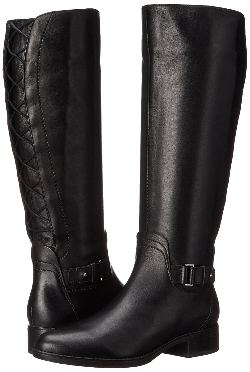 79 Geox Felicity Black Leather Knee High Boots 5 $389 | eBay