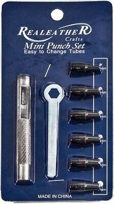 Realeather Crafts Mini Punch Set - T3003 - Round Punch 2.0mm to 4.8mm - NEW