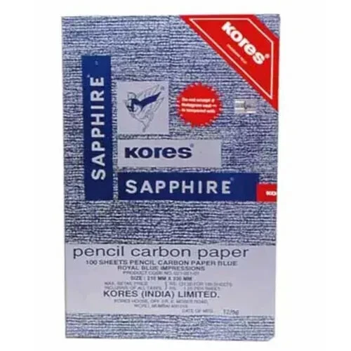 Kores Pen/Pencil Carbon Paper, Sapphire Blue - Pack of 100 Sheets