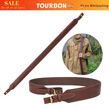 TOURBON Hunting Rifle Sling Leather Gun Should Strap Length Adjustable 97cm