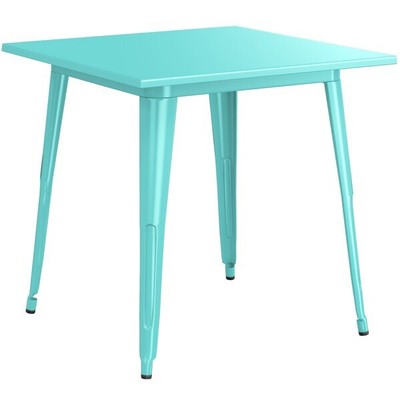 32'' Square Seafoam Metal Indoor or Outdoor Restaurant Patio Table - Cafe Table