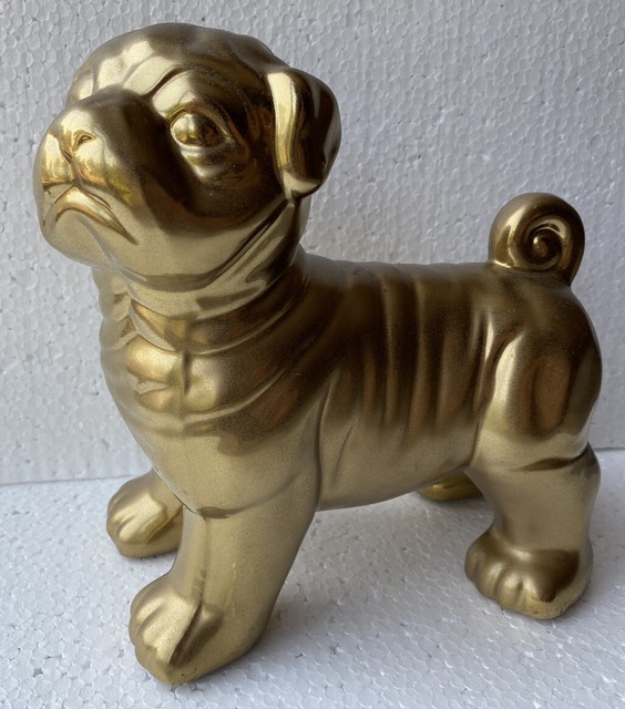Apropos Home Collection Ceramic Gold Pug Puppy Dog Animal Statue Decor Figure eBay