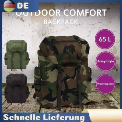VIDAXL 40/65L Gebirgsrucksack BW Jäger Armee Trecking Wandern Rucksack