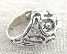 Vintage modernist silver sterling 925 ring, 9 gr. size: 6.75, Israel, 1970  s.