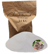 Chinchillasand weiß Badesand Staubbad Hamster Mäuse Ratten fein Fellpflege 24 kg