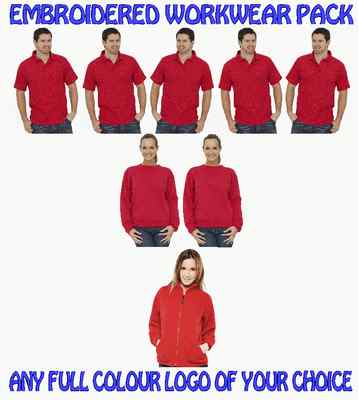 Work Wear Uniform Pack. Heavyweight Garments FREE FULL COLOUR EMBROIDERED LOGO!
