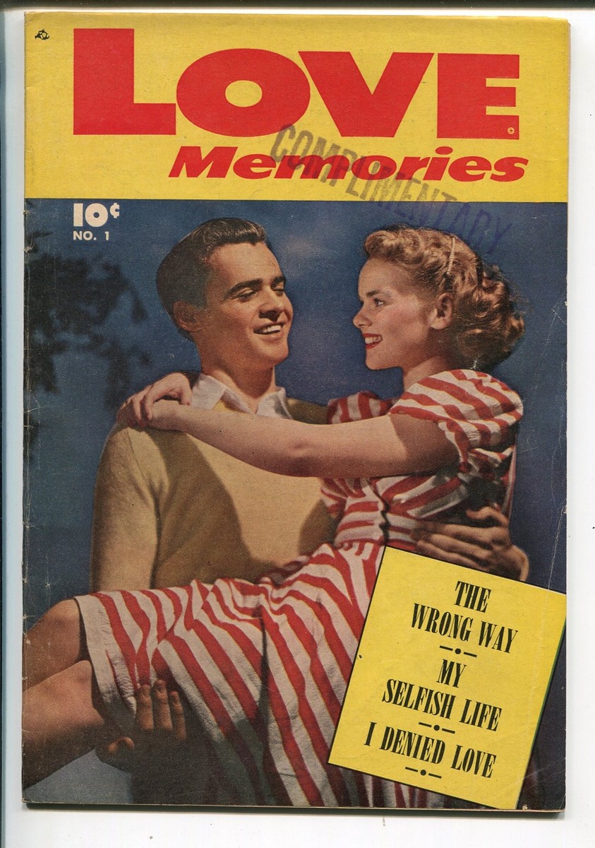 Love Memories #1 1949-Fawcett-1st issue-photo cover-soda shop-VG