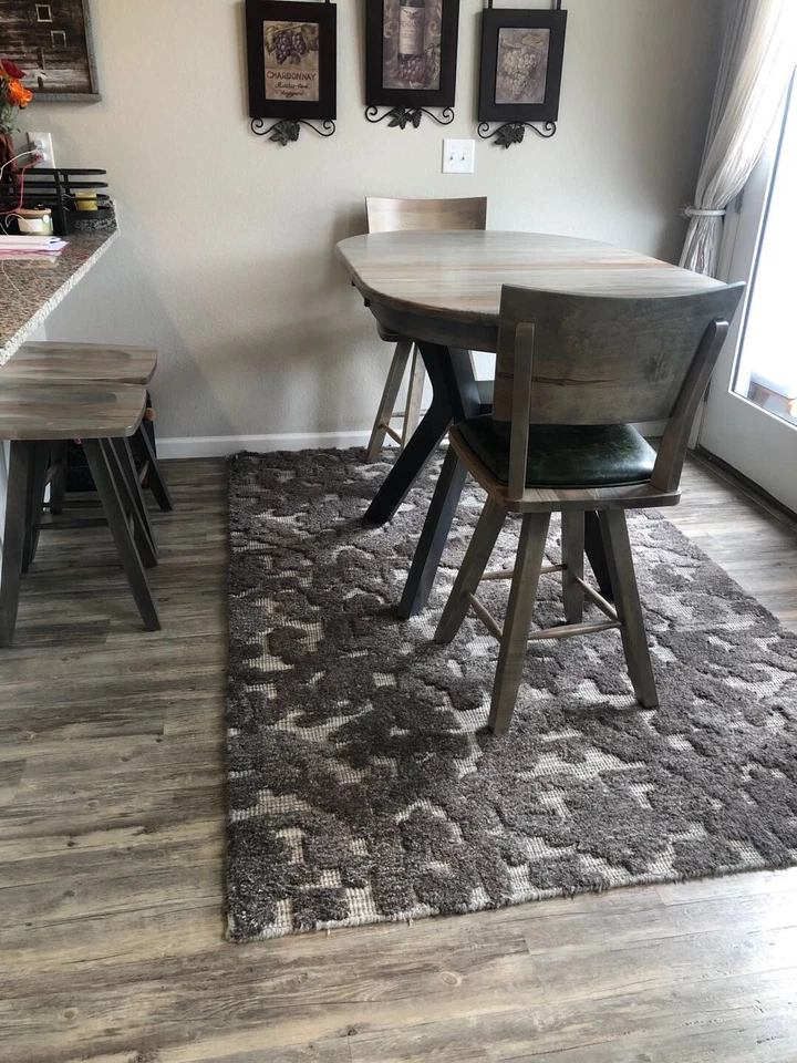 Amish ￼soild wormy maple Counter heigh oval ￼dining table set for 5 - Image 4 of 4